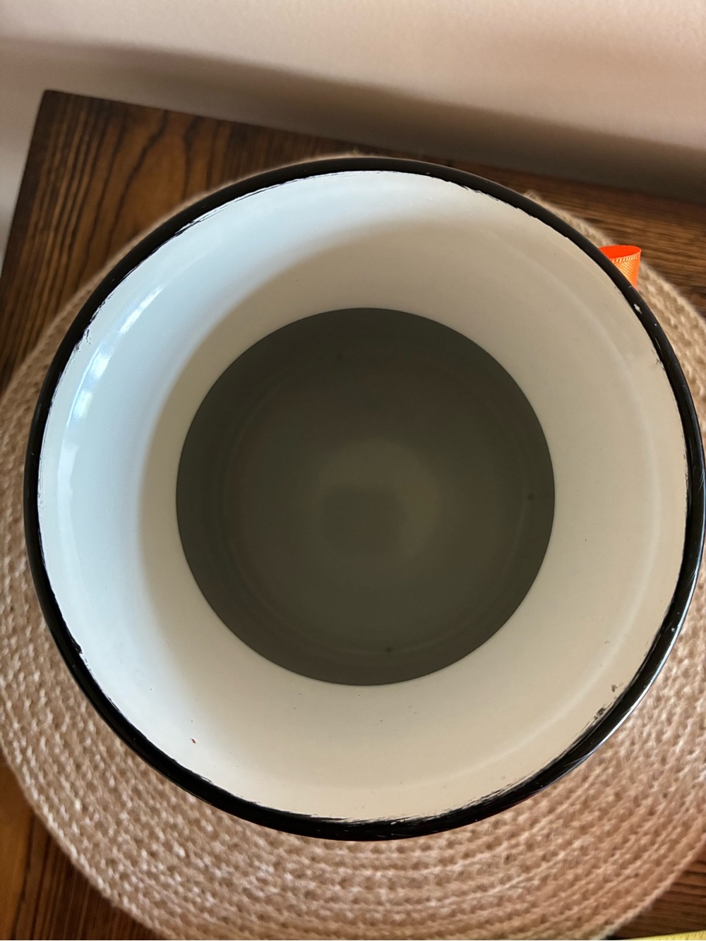 Milk Can/Vase White Enamel with Autumn Pumpkin Design and Orange Ribbon EUC! - Picture 4 of 7